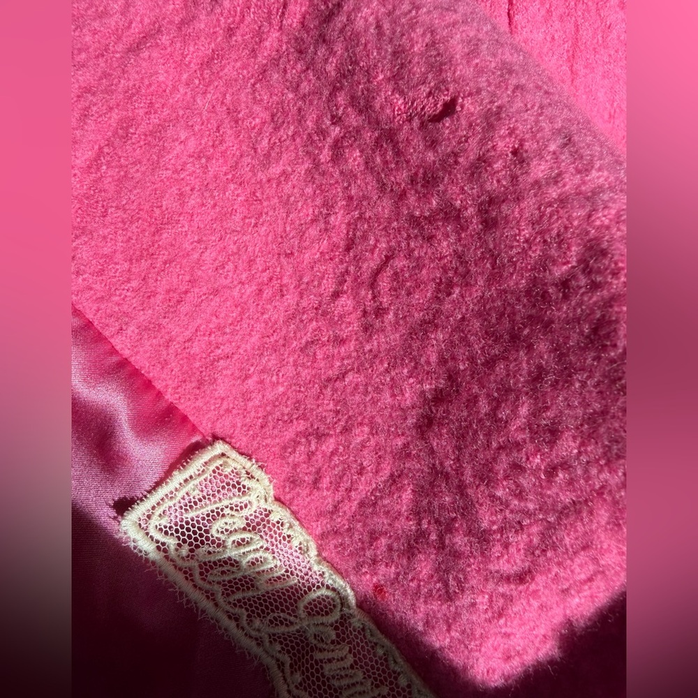 Peggy Jennings VTG felted wool jacket, ribbon-style trim, silk lined, pink, XS - Picture 17 of 17